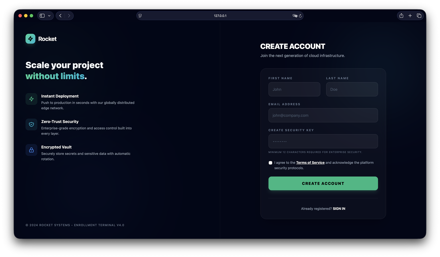 Rocket. - SAAS Security Template